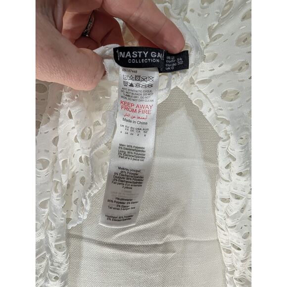 Nasty Gal Womens Swim Set US 2 String Bottoms And Swim Cover Top Coastal Beach - Picture 5 of 7